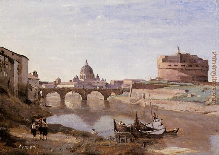 Rome - Castle Sant'Angelo painting - Jean-Baptiste-Camille Corot Rome - Castle Sant'Angelo art painting